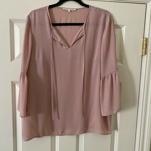 Dusty pink/mauve bell sleeve blouse